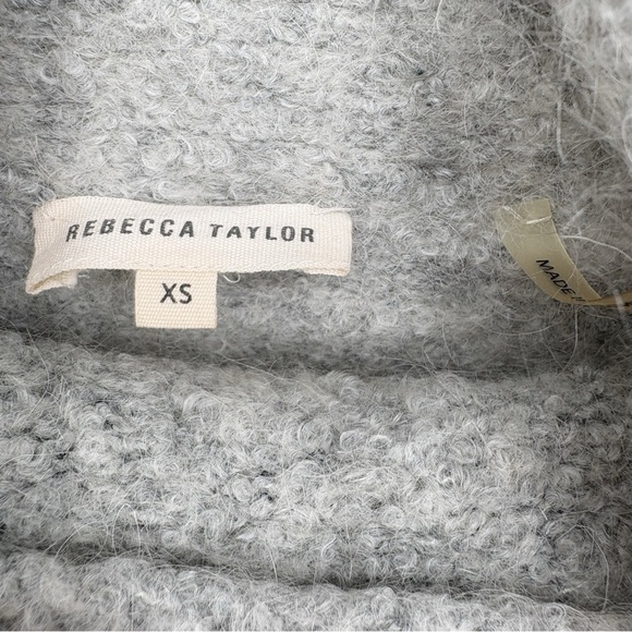 REBECCA TAYLOR | Oversized Mock Neck Cropped Sweater in Grey | XS/S - Picture 5 of 8